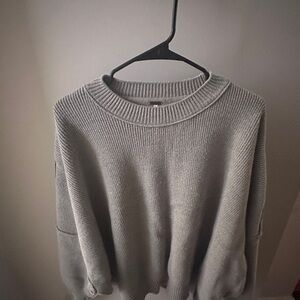 Free People Charcoal Crew Neck Sweater
